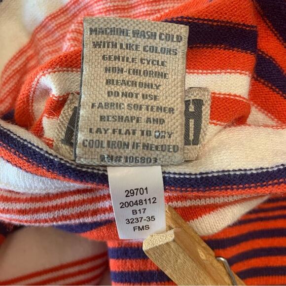 XS Duluth Trading Co. Burnt Orange Stripped Prep S'no Sweat Mock Neck Striped - Picture 7 of 11